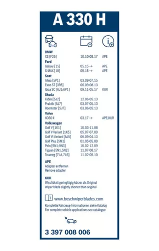 BOSCH Wiper Blade (3397008006)