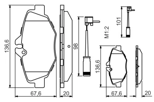 BOSCH Brake Pad Set, disc brake (0986494285)