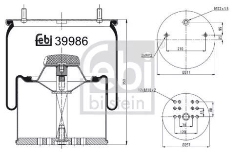 1x Bellow, air suspension