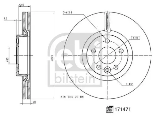 FEBI BILSTEIN 1x Brake Disc (171471)