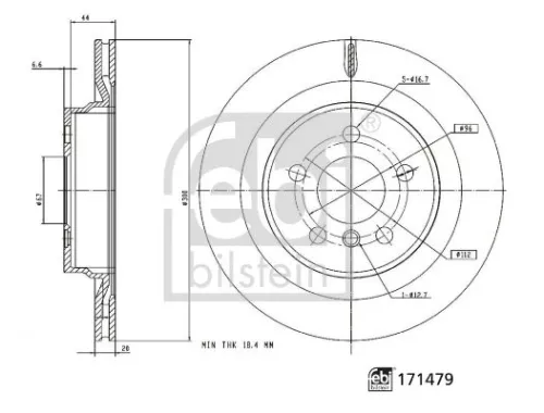 FEBI BILSTEIN 2x Brake Disc (171479)