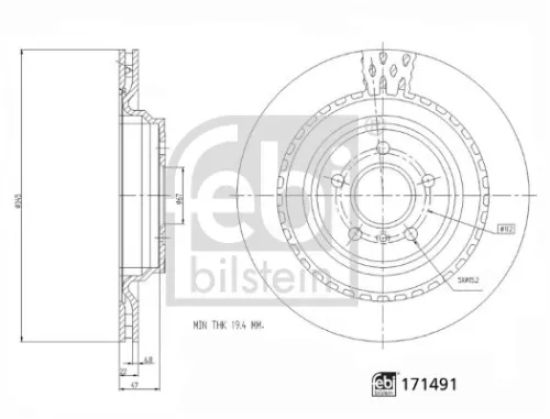FEBI BILSTEIN 2x Brake Disc (171491)