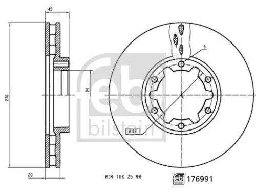 FEBI BILSTEIN 2x Brake Disc (176991)