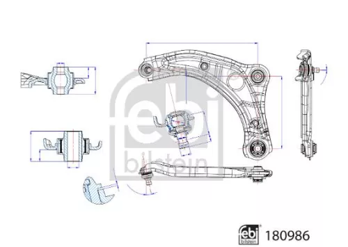 FEBI BILSTEIN 1x Control/Trailing Arm, wheel suspension (180986)
