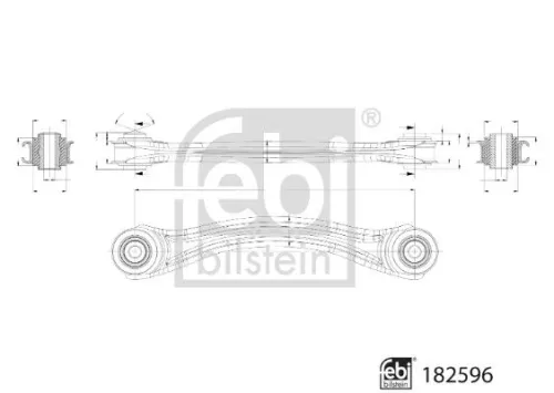 1x Control/Trailing Arm, wheel suspension