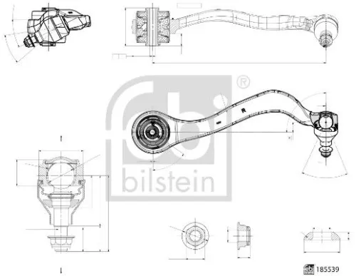 1x Control/Trailing Arm, wheel suspension