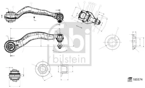 1x Control/Trailing Arm, wheel suspension