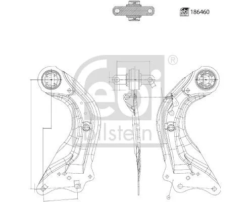 1x Control/Trailing Arm, wheel suspension