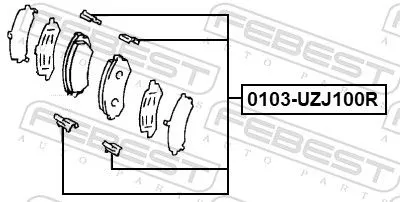FEBEST Accessory Kit, disc brake pad (0103-UZJ100R)