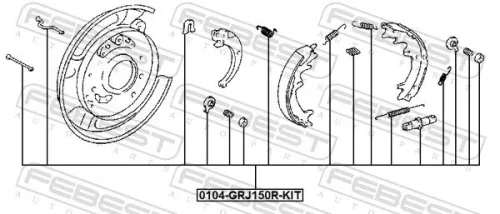 FEBEST Accessory Kit, parking brake shoes (0104-GRJ150R-KIT)