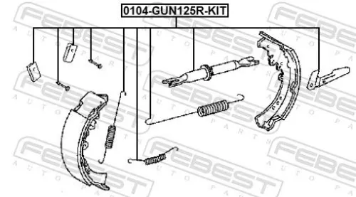 FEBEST Accessory Kit, parking brake shoes (0104-GUN125R-KIT)