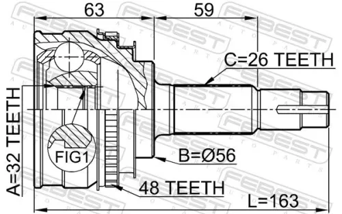 FEBEST Joint Kit, drive shaft (0110-027A48)
