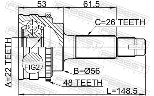 FEBEST Joint Kit, drive shaft (0110-036A48)