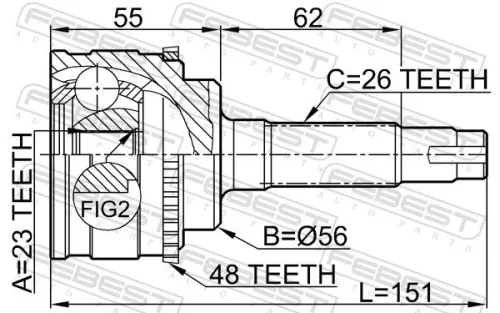 FEBEST Joint Kit, drive shaft (0110-037A48)