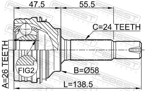 FEBEST Joint Kit, drive shaft (0110-040)
