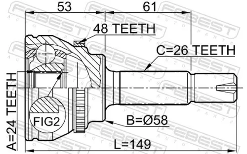 FEBEST Joint Kit, drive shaft (0110-055A48)