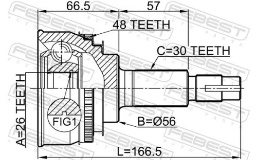 FEBEST Joint Kit, drive shaft (0110-069A48)