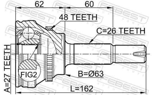 FEBEST Joint Kit, drive shaft (0110-072A48)