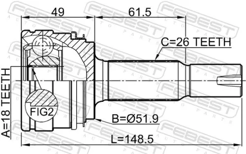 FEBEST Joint Kit, drive shaft (0110-ACA33R)