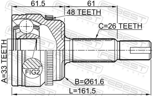 FEBEST Joint Kit, drive shaft (0110-ASV50LA48)