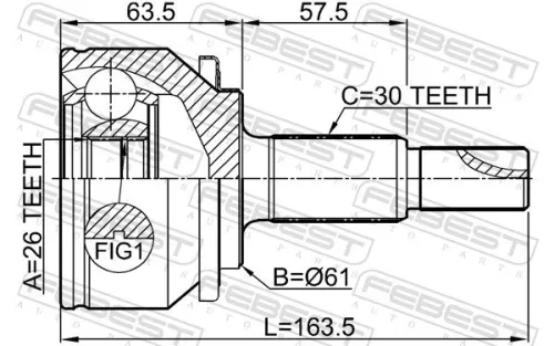 FEBEST Joint Kit, drive shaft (0110-AXVH70)