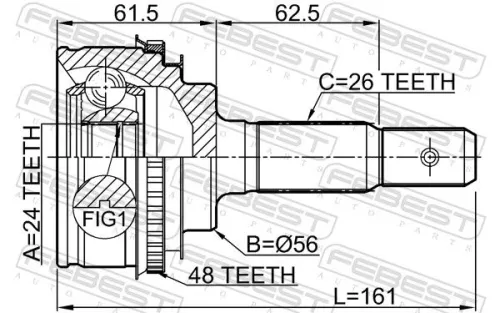 FEBEST Joint Kit, drive shaft (0110-SXV20A48)