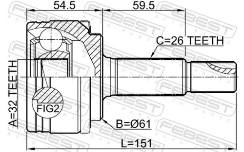 FEBEST Joint Kit, drive shaft (0110-ZGX10)