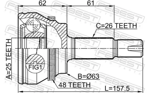 FEBEST Joint Kit, drive shaft (0110-ZNRA48)