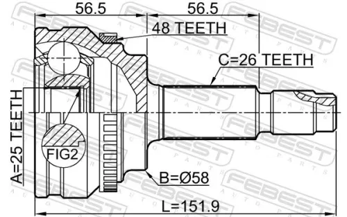 FEBEST Joint Kit, drive shaft (0110-ZRE144A48)