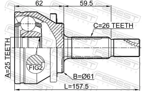 FEBEST Joint Kit, drive shaft (0110-ZRE181)