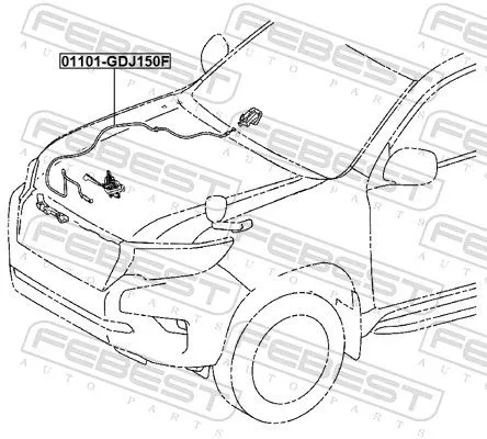 FEBEST Bonnet Cable (01101-GDJ150F)
