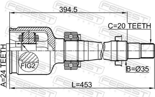 FEBEST Joint Kit, drive shaft (0111-220RH)