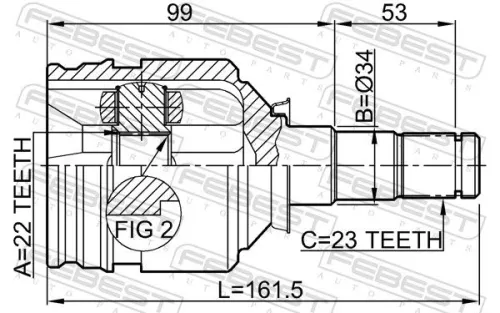 FEBEST Joint Kit, drive shaft (0111-2NZFE)