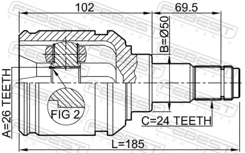 FEBEST Joint Kit, drive shaft (0111-AZT251LH)