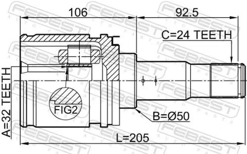 FEBEST Joint Kit, drive shaft (0111-CDT220LH99)