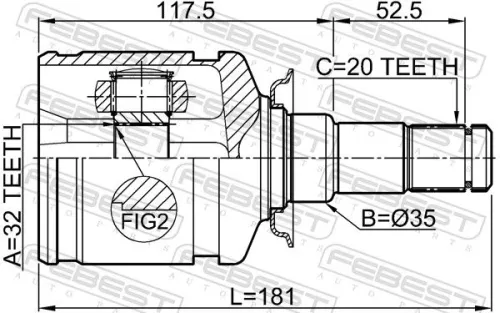 FEBEST Joint Kit, drive shaft (0111-CT220LH)