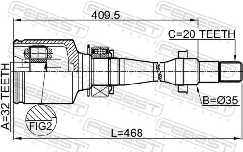 FEBEST Joint Kit, drive shaft (0111-CT220RH)