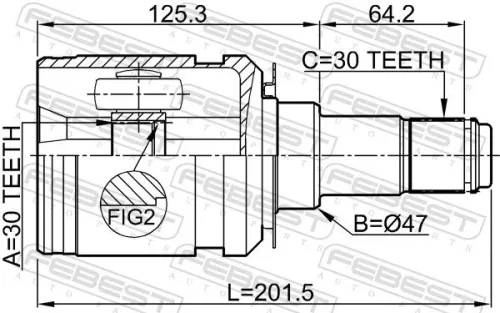 FEBEST Joint Kit, drive shaft (0111-GRJ150)