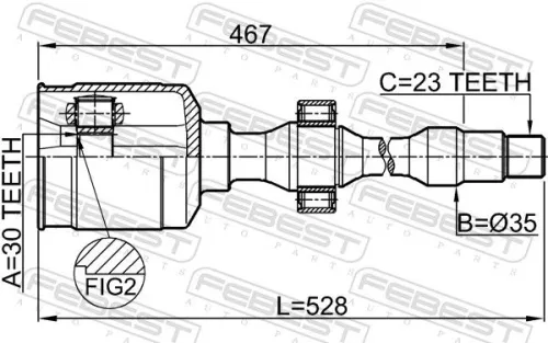 FEBEST Joint Kit, drive shaft (0111-GRX125RH)