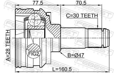 FEBEST Joint Kit, drive shaft (0111-GRX133R)