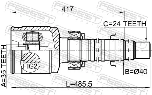 FEBEST Joint Kit, drive shaft (0111-GSX30RH)