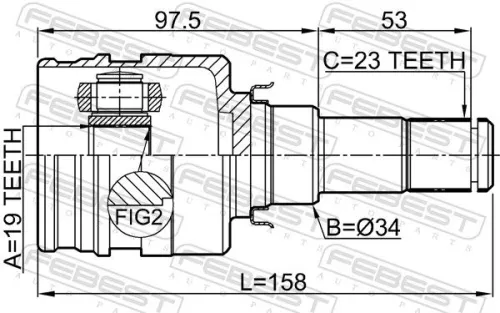 FEBEST Joint Kit, drive shaft (0111-KSP130)
