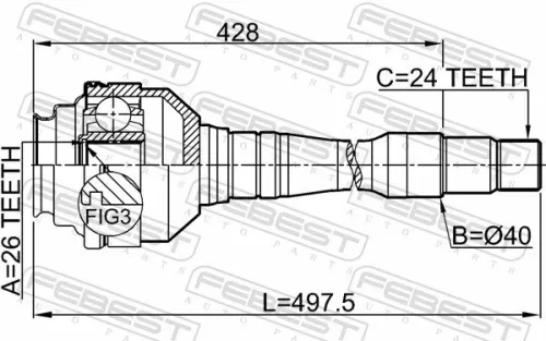 FEBEST Joint Kit, drive shaft (0111-MCV20RH)
