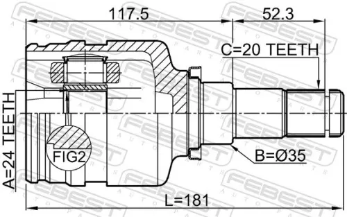 FEBEST Joint Kit, drive shaft (0111-NDE180RH)