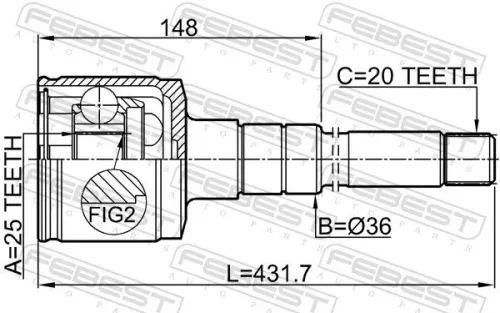 FEBEST Joint Kit, drive shaft (0111-ST215RH)