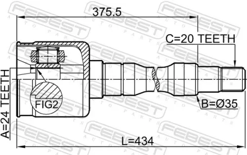 FEBEST Joint Kit, drive shaft (0111-SXV20RH)