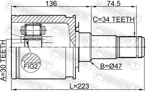FEBEST Joint Kit, drive shaft (0111-UCK50)