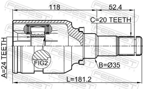 FEBEST Joint Kit, drive shaft (0111-ZRE181LH)