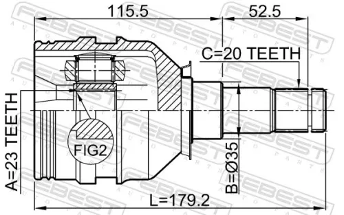 FEBEST Joint Kit, drive shaft (0111-ZZT250)