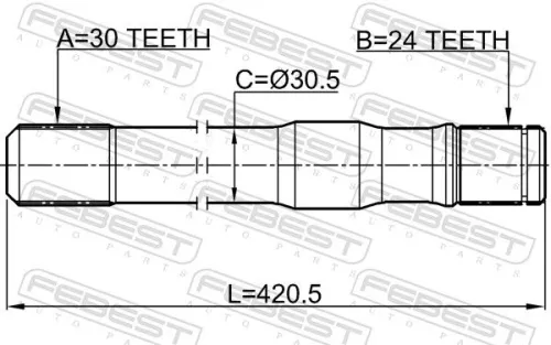 FEBEST Drive Shaft (0112-HZJ79RH)